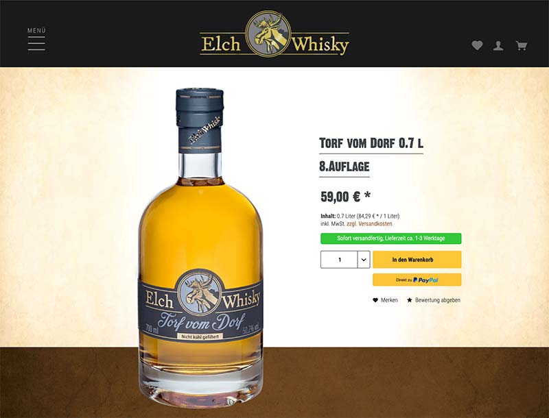 Elch Whisky Online Shop (Web)